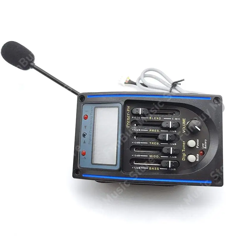LC-5 5 Bands Acoustic Guitar Pickup EQ Preamp LCD Tuner Piezo Pickup Equalizer System with Microphone/withoput Microphone