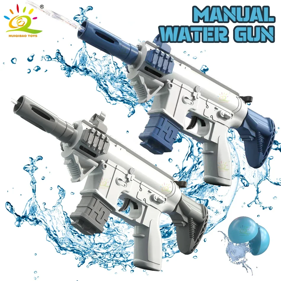 HUIQIBAO-pistola de agua Manual portátil para niños, juego de disparos de pistola, juguetes de fantasía al aire libre, regalos, Águila del desierto, M1911, M416