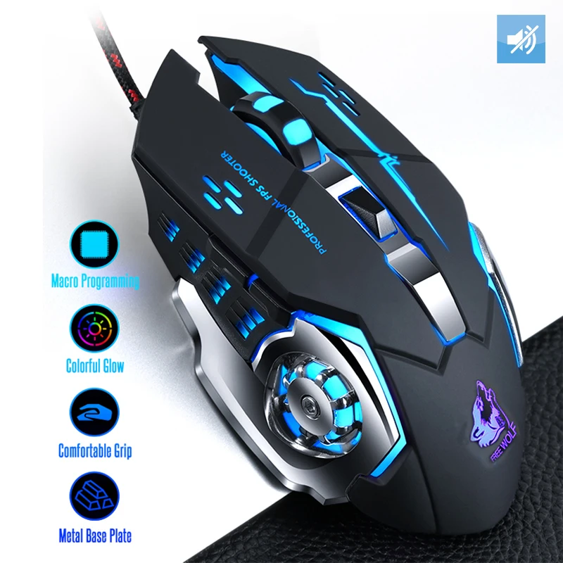 USB  Wired Gaming Mouse 2000-4000 DPI LED Optical USB Computer wireless Mouse gaming wired Mouse Silent Mouse For PC laptop