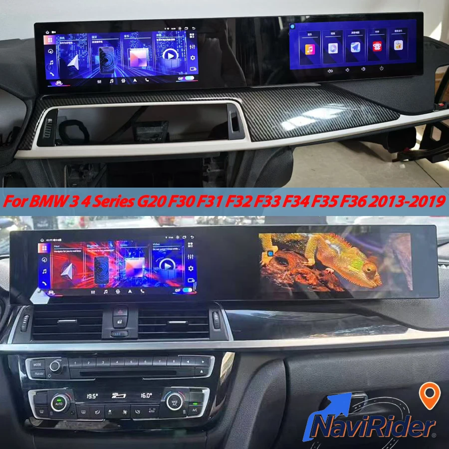 21-Zoll-Android-Doppelbildschirm für BMW 3er 4er Serie G20 F30 F31 F32 F33 F34 F35 F36 2013-2019 Stereo CarPlay Navigation GPS Autoradio