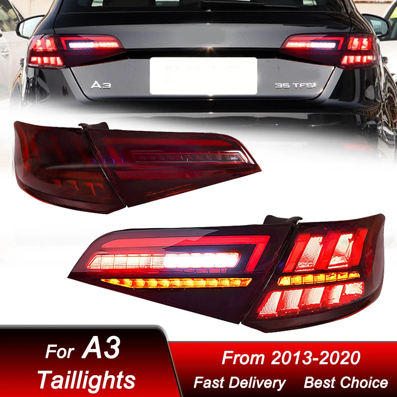 

Car styling Tail Lights For Audi A3 2013-2020 new style full LED Tail Lamp Dynamic Turn Signal Light Tail Lamp Assembly