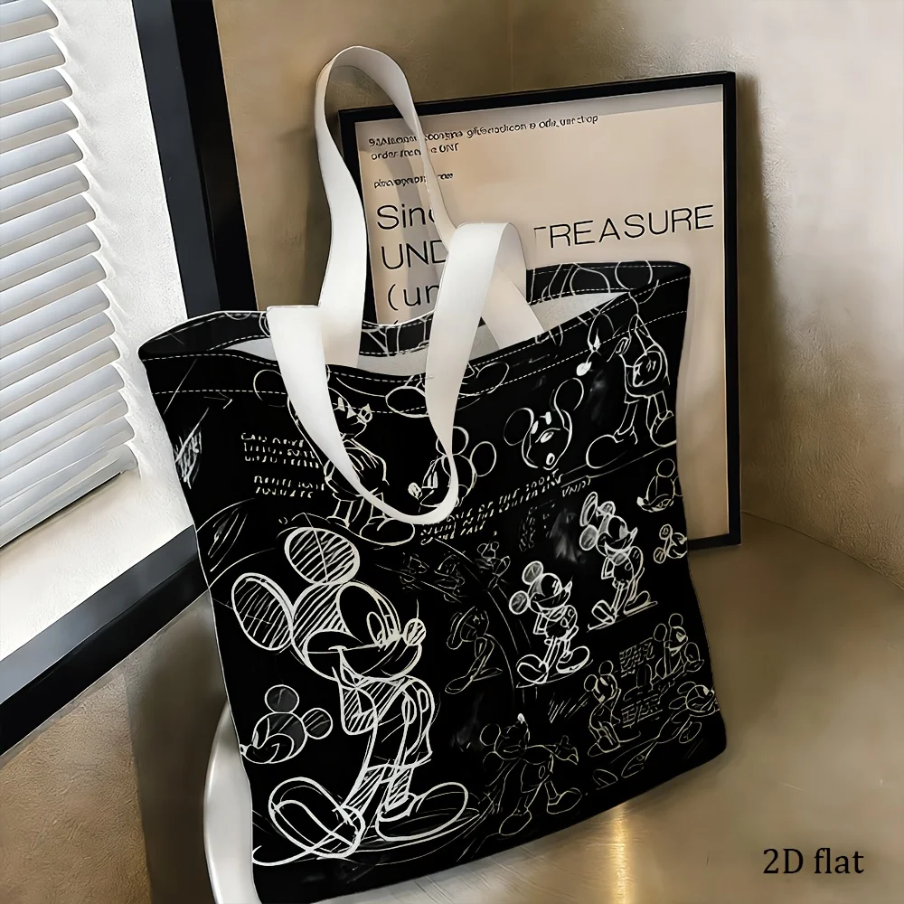 1pc Mickey Mouse Sketch Art Tote Bag,reusable shopping bag,suitable for daily use,travel,school,a nostalgic gift for Disney fans