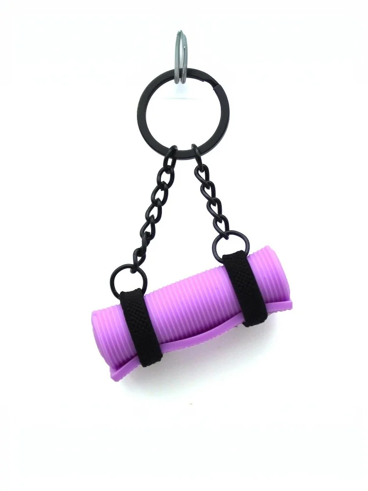 Yoga-Matte Mini-Schaumstoffrolle Schlüsselanhänger Sportlicher Stil Silikon-Schaumstoff-Schlüsselanhänger Kreativer Yoga-Schlüsselanhänger – Detail 8