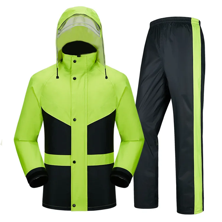 Raincoat Suit Waterproof Cycling Raincoat Rain Pants Windproof Hooded Rain Poncho Rain Jacket Suits Motorcycle Raincoat Suit