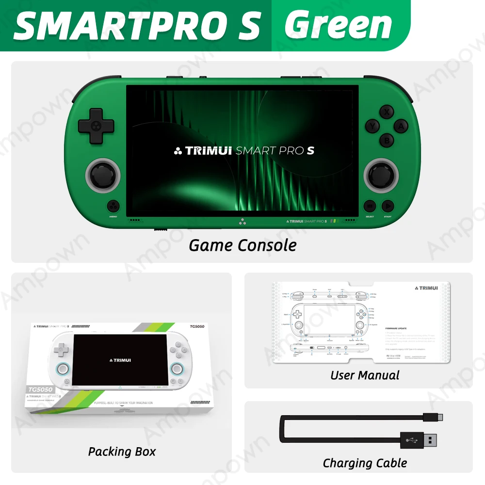 TRIMUI SMART PRO S Handheld Game Console 4.96''IPS Scherm Allwinner A523 Processor Hall Joystick RGB Verlichting TG5050 Game Player
