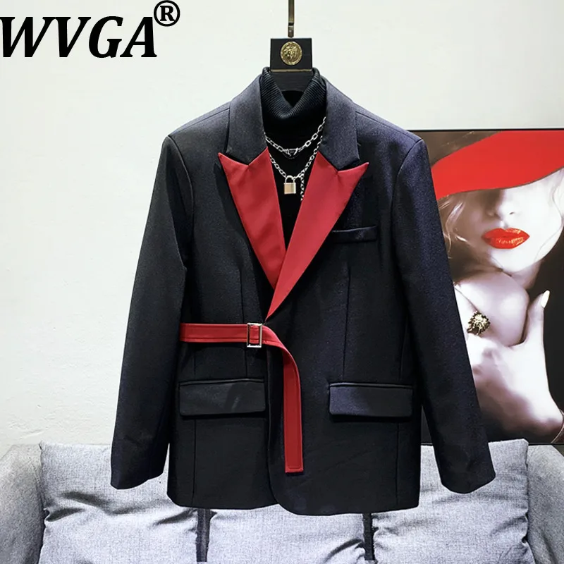 

WVGA весна осень новый мужской лоскутный дизайн с цветными блоками модный пиджак корейский нишевый свободный шикарный повседневный костюм-пальто Ins W8874