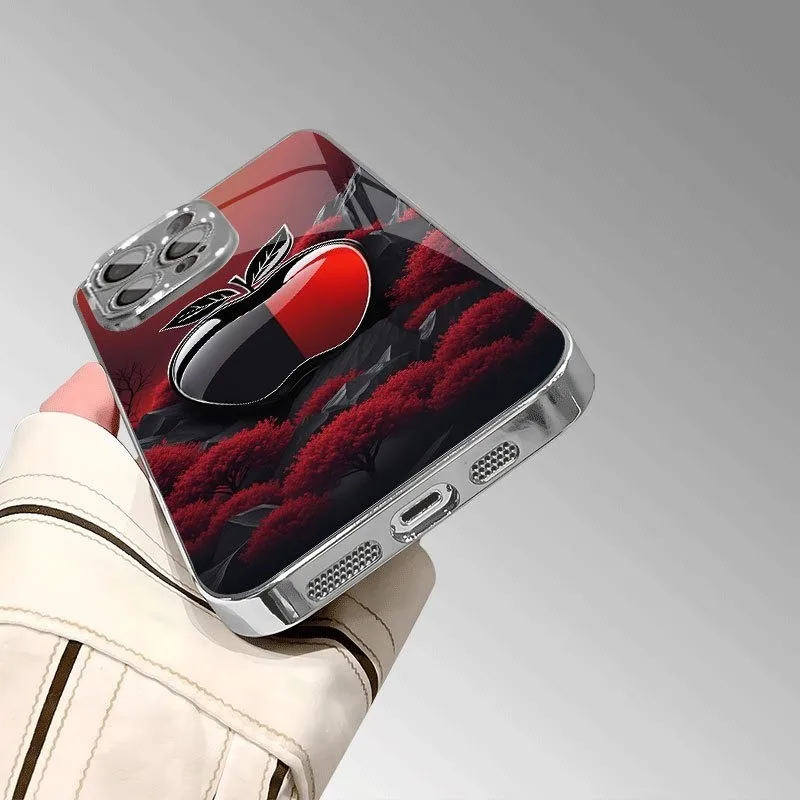 الإبداعية أسود أحمر نمط فاخر الزجاج المقسى قضية الهاتف ل Xiaomi Redmi ملاحظة 14 14c 13 12 13c 11 12c 9 برو زائد 4G 5G