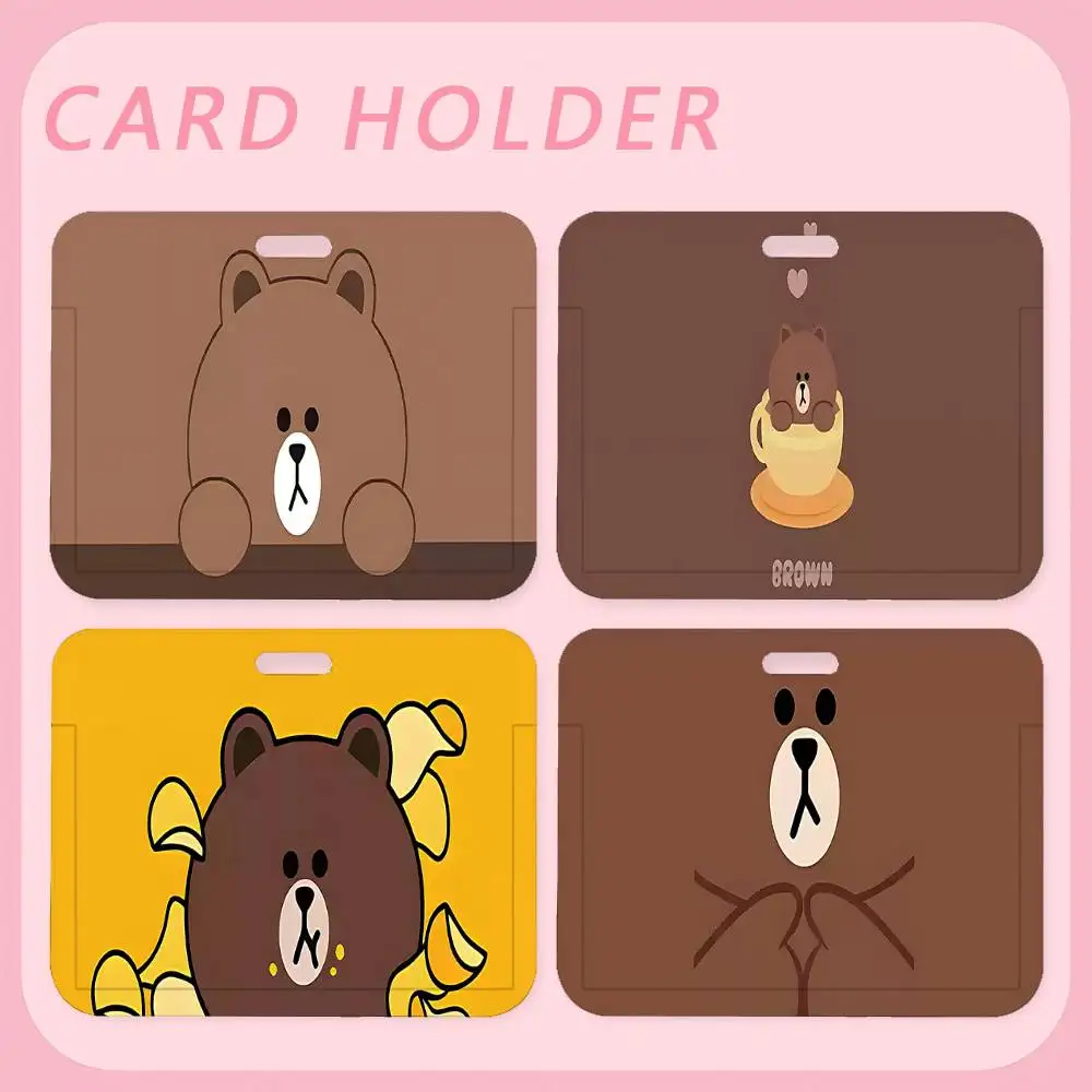

Держатель для ID-карт и кредитных карт B-Brown Cute B-Bear с ремешком на шею для детей, чехол для пропускных карт, подарок