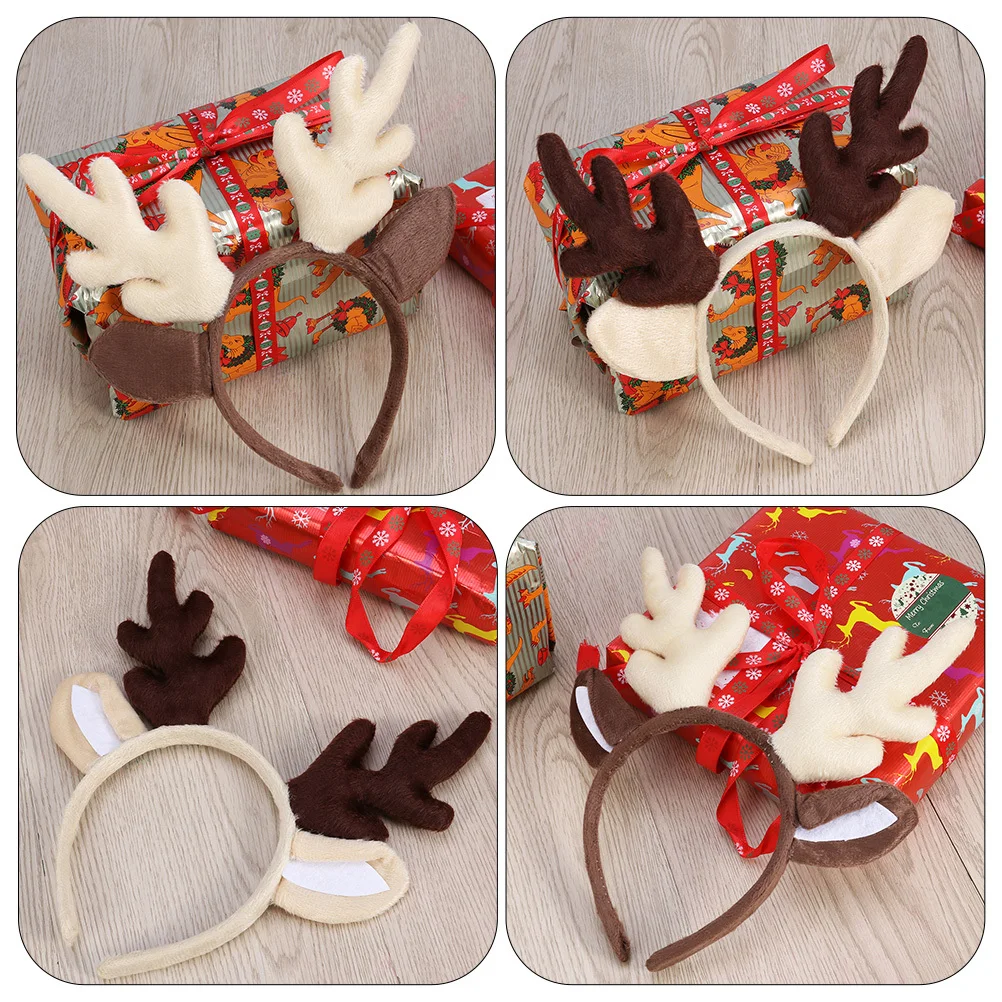 

2Pcs Antler Headband Xmas Party Hair Hoops Decorative Christmas Antler Hair Accessories Festive Winter Headwear