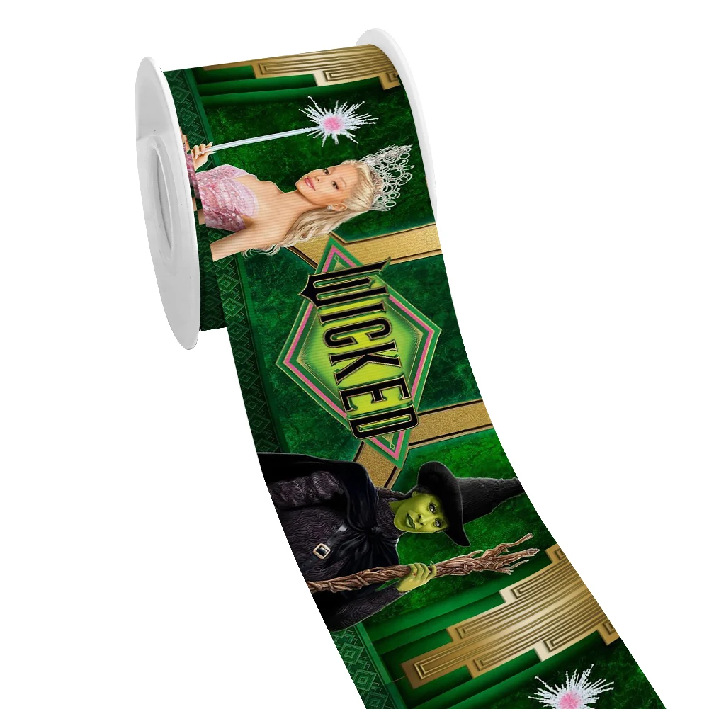 ديزني الكرتون جديد الشريرة غليندا و Elphaba Grosgrain الشريط لتغليف الهدايا DIY بها بنفسك الخياطة الفن 10 ياردة شريط من الساتان