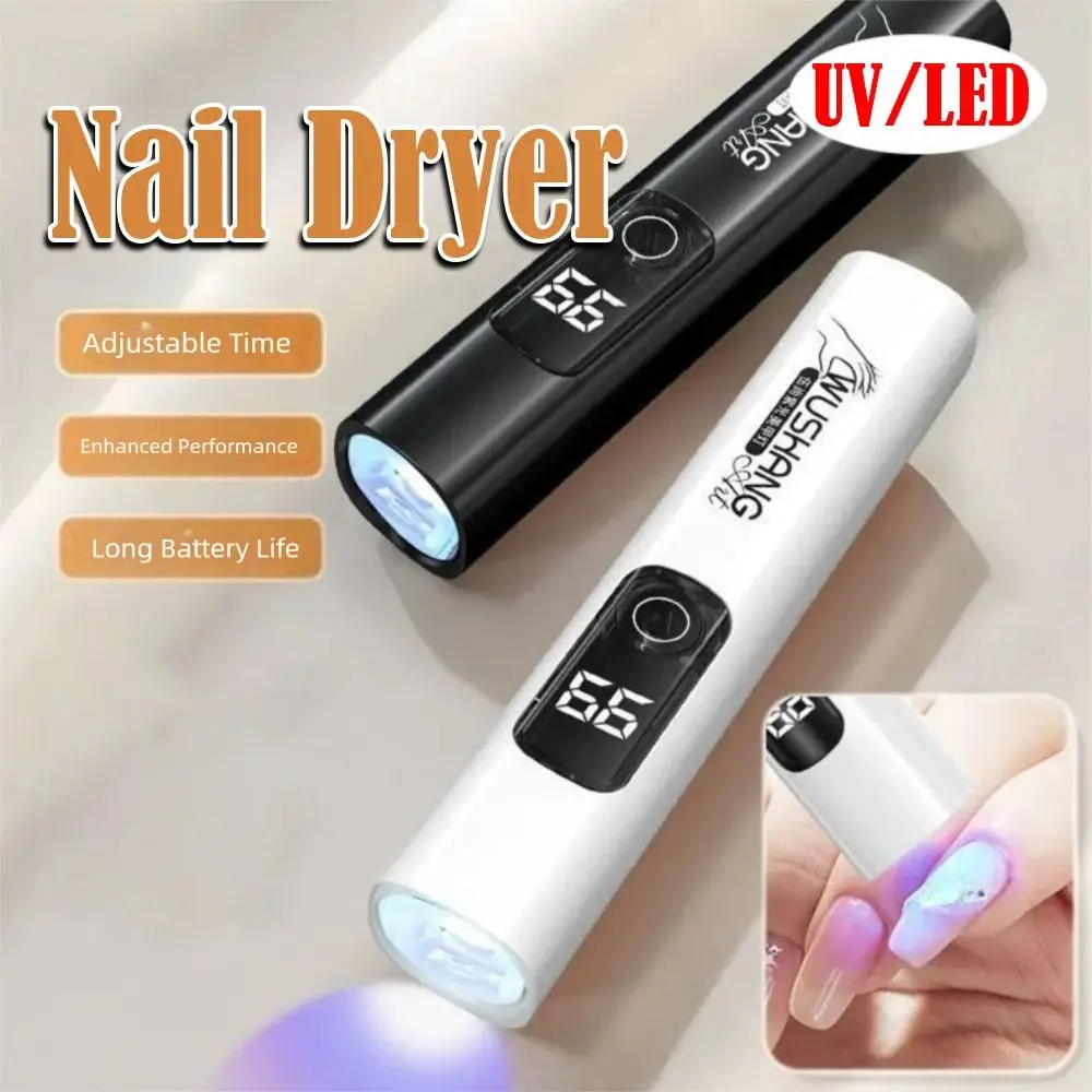 Mini secador de uñas estilo bolígrafo UV, uñas de Gel con pantalla LED, luz UV de mano, Mini lámpara de uñas de curado rápido, herramientas de decoración de uñas