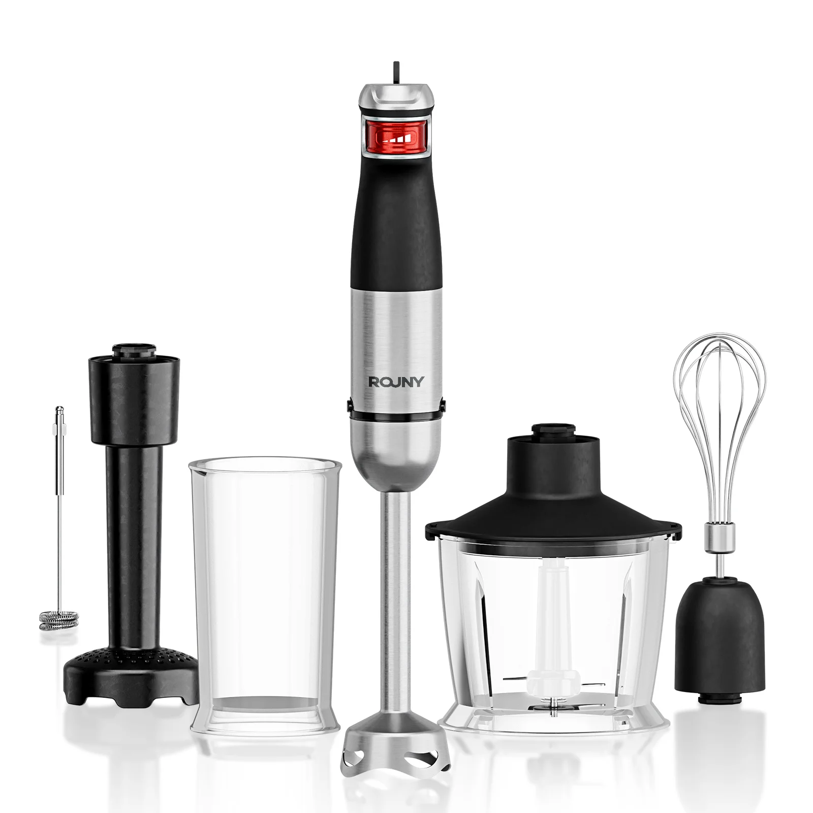 

Mixer Grinder 1200W , 18000RPM Stick Blender with 600ml/800ml Containers, 4 Blades, BPA-Free, Dishwasher-Safe Accessories