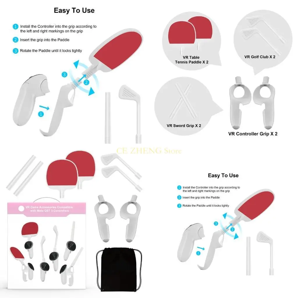 وحدة تحكم ألعاب الواقع الافتراضي E56B، مجموعة رياضية كومبو للعبة تحكم Quest3 #1