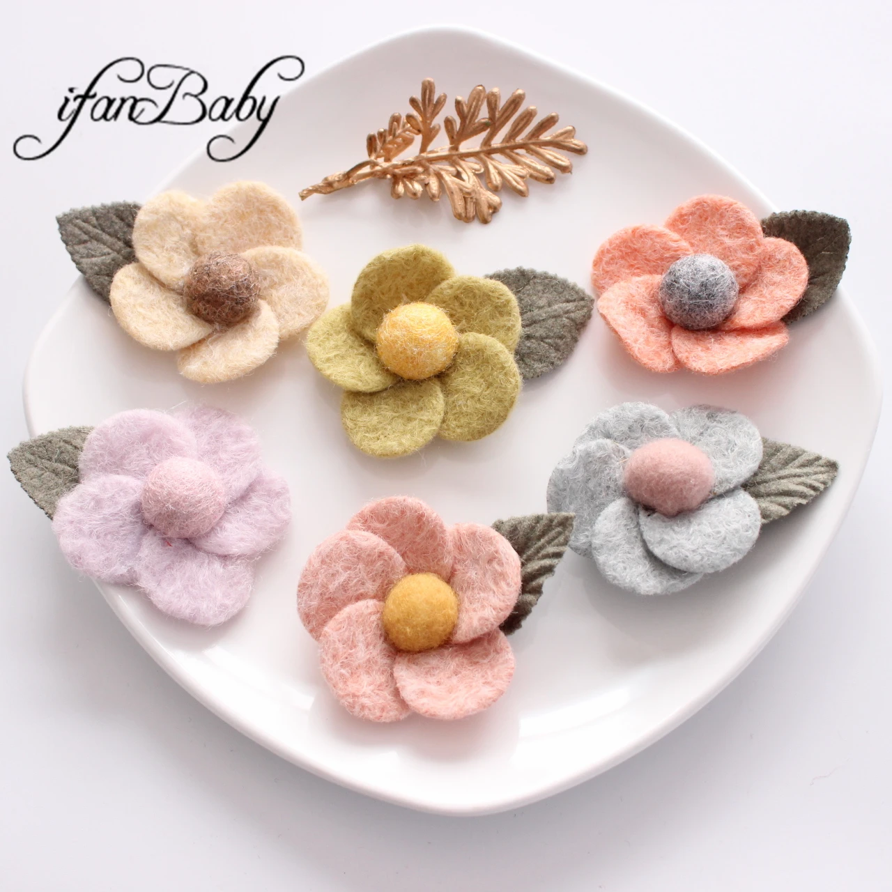 Soft Warmer Wool Korean Daisy DIY Handmade Flower Hair Accessories Fabric Floral Felt Flowers