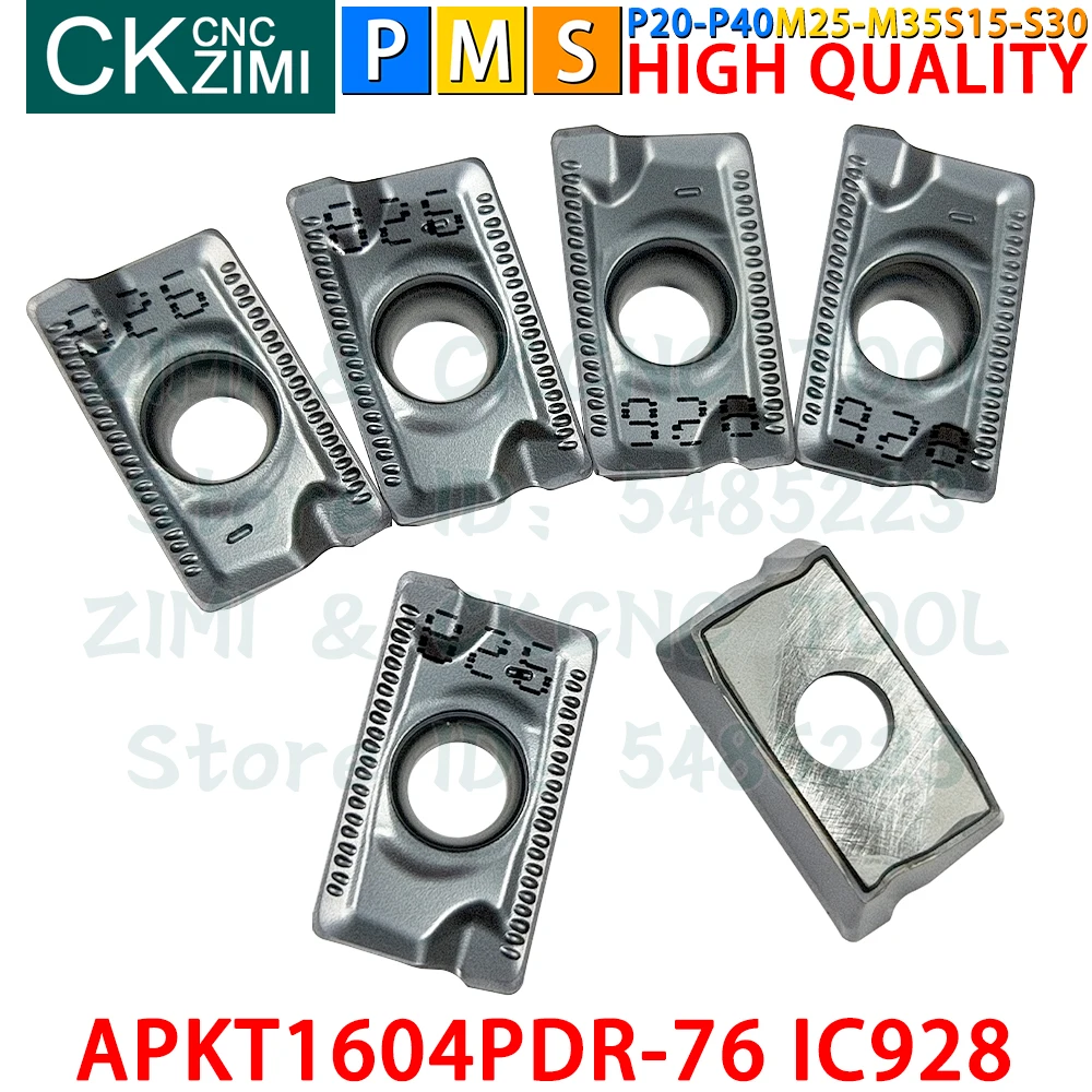 Imagem -04 - Apkt 1604 Pdr 76 Ic928 Inserções de Carboneto Inserir Fresamento Insira Ferramentas Apkt 1604pdr Cnc Mecânicos Torno Ferramentas de Corte Indexáveis Apkt1604pdr76 Ic928