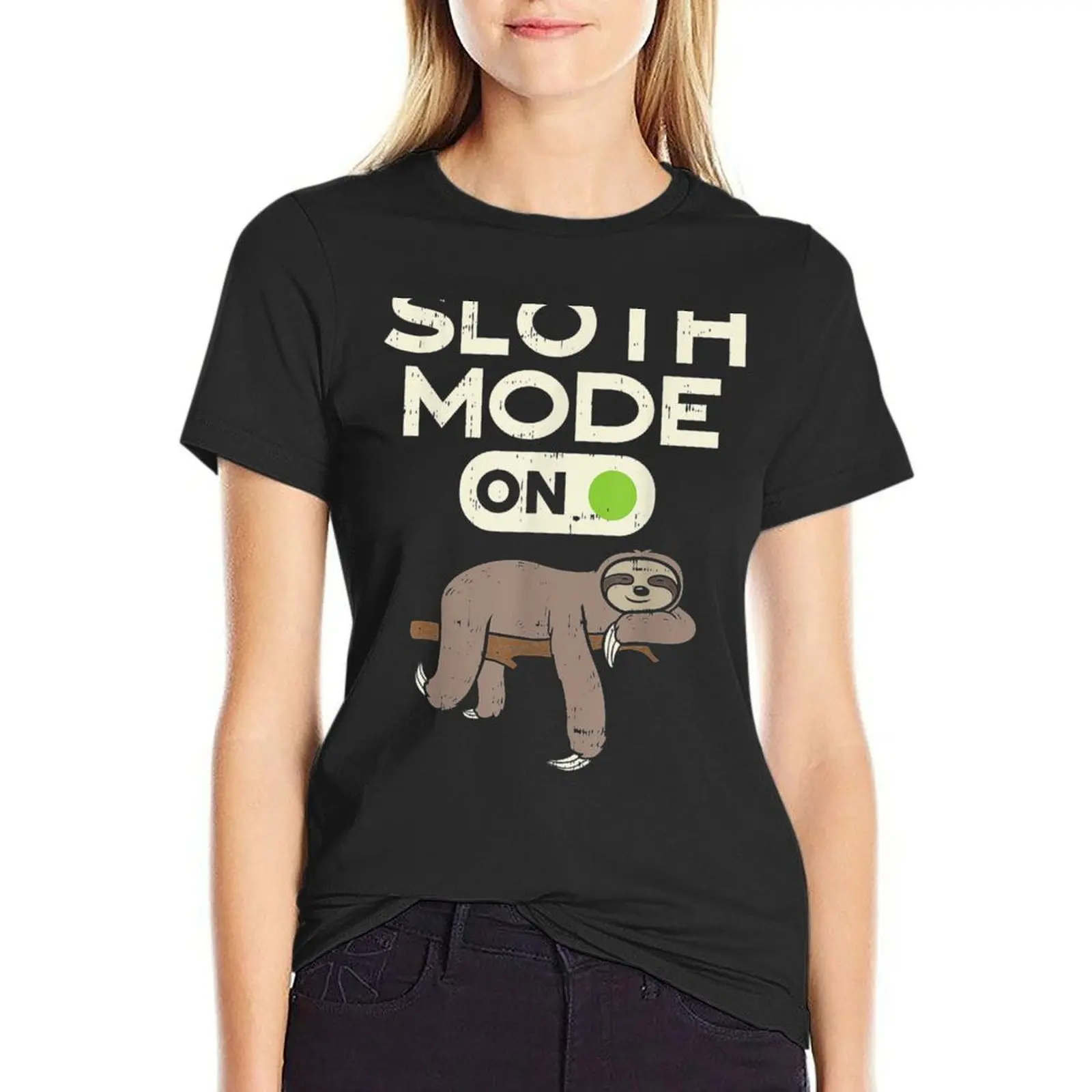 

Sloth Mode On Funny Lazy Sleep Animal Lover Men Women Gift T-Shirt summer clothes sports fans tops Women