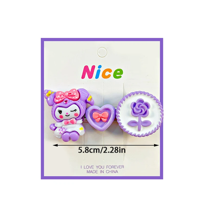 Cartoon Sanrio Hairpin Cute Hello Kitty Kuromi Melody Bangs Side Clips Girly Heart Hairpin Sweet Hair Accessories Birthday Gifts