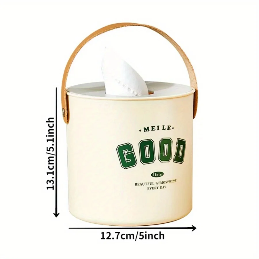 1Pc Round Toilet Roll Paper Container Living Room Bedroom Napkin Holder Home Toilet Paper Storage Desktop Tissue Box Dustproof