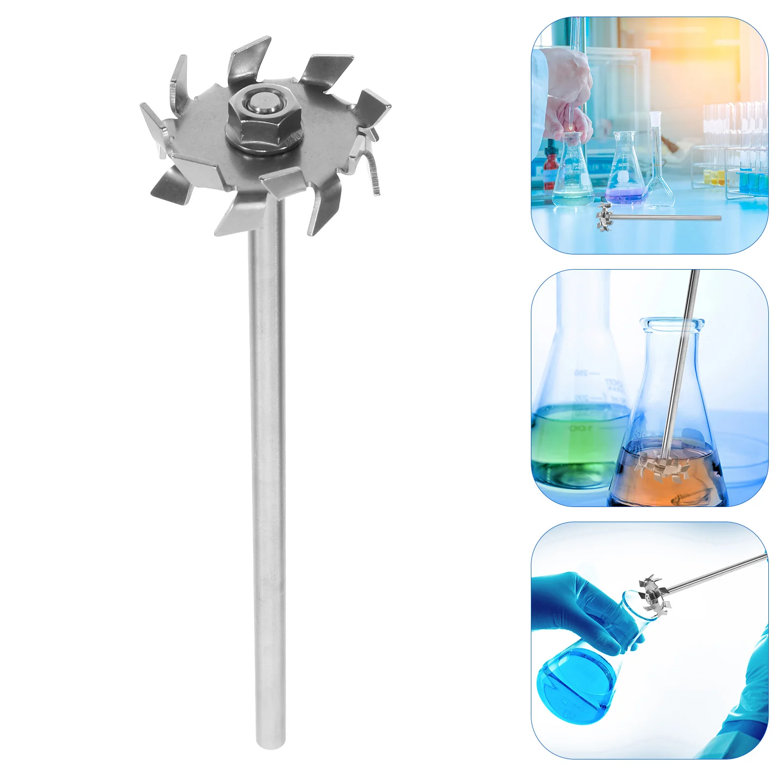 

Stainless Steel Paddle 5cm Laboratory Stirrer Rod Disc 8mm Hole 8x200mm Rod Lab Mixer Chemistry Tool Teaching Equipment