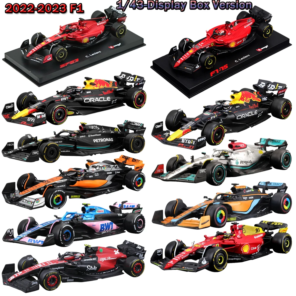 1/43 Bburago 2022/2023 Cars Red Bull Ferrari Mercedes AMG Mclaren APLINE Alfa Romeo Racing Cars Model Die Cast Car Gifts