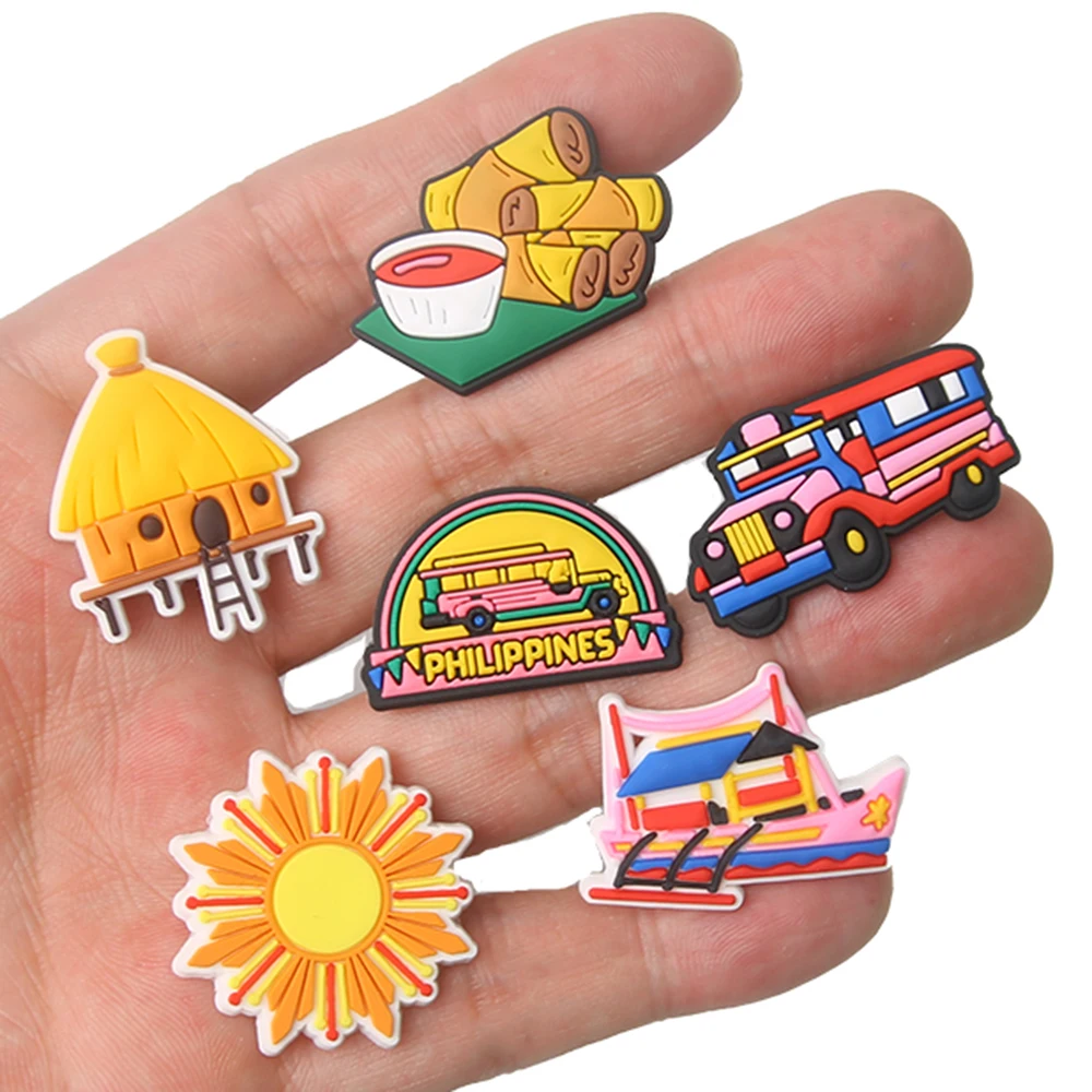 9/13pcs Philippines Cartoon PVC Shoe Charms DIY Hole Shoes Sandals Decoration Shoes Accessories Party Festival Gifts