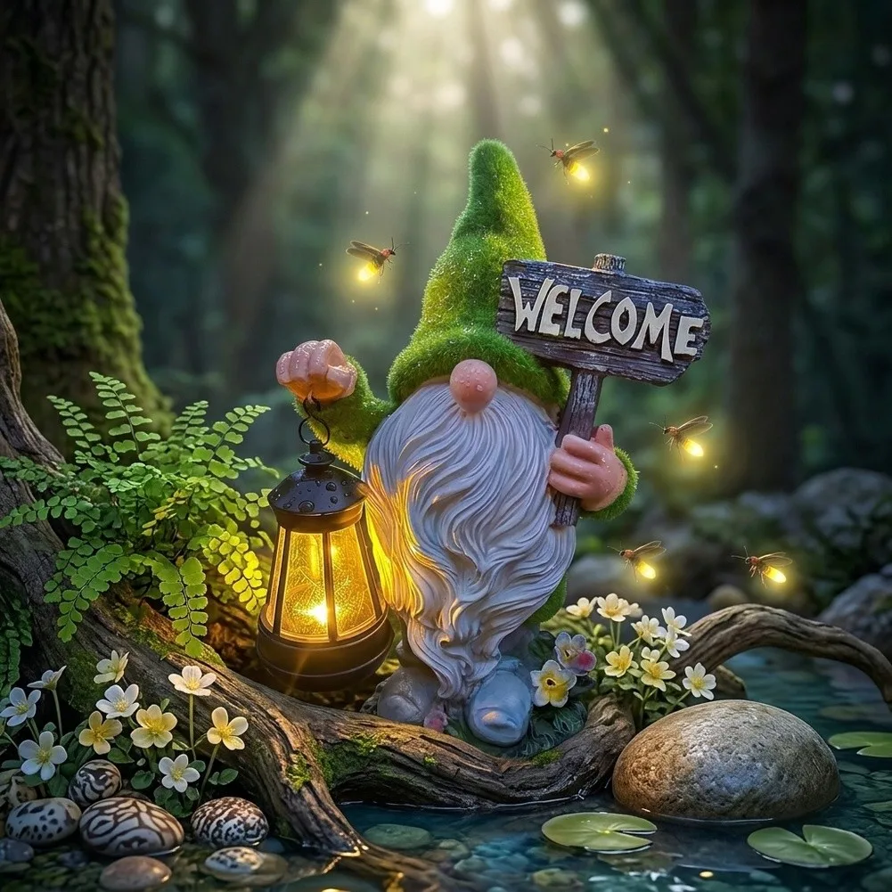 For Evening Garden Ambiance for Solar Garden Gnome Leprechaun Solar Lamp GRS Certified Material 6-8 Hours Lighting Time