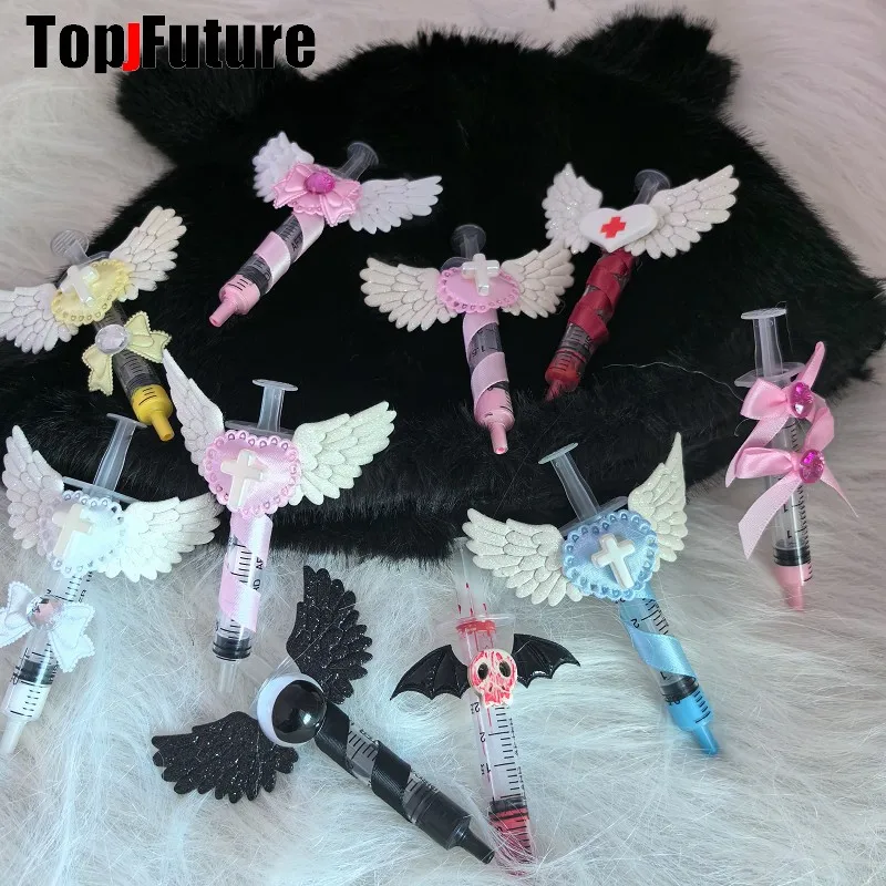 Y2K Girl Gothic Lolita Devil Angel Wing Harajuku Medical Syringe Hair Clip Hair Accessories Hair clips pins Hairpin Barrettes