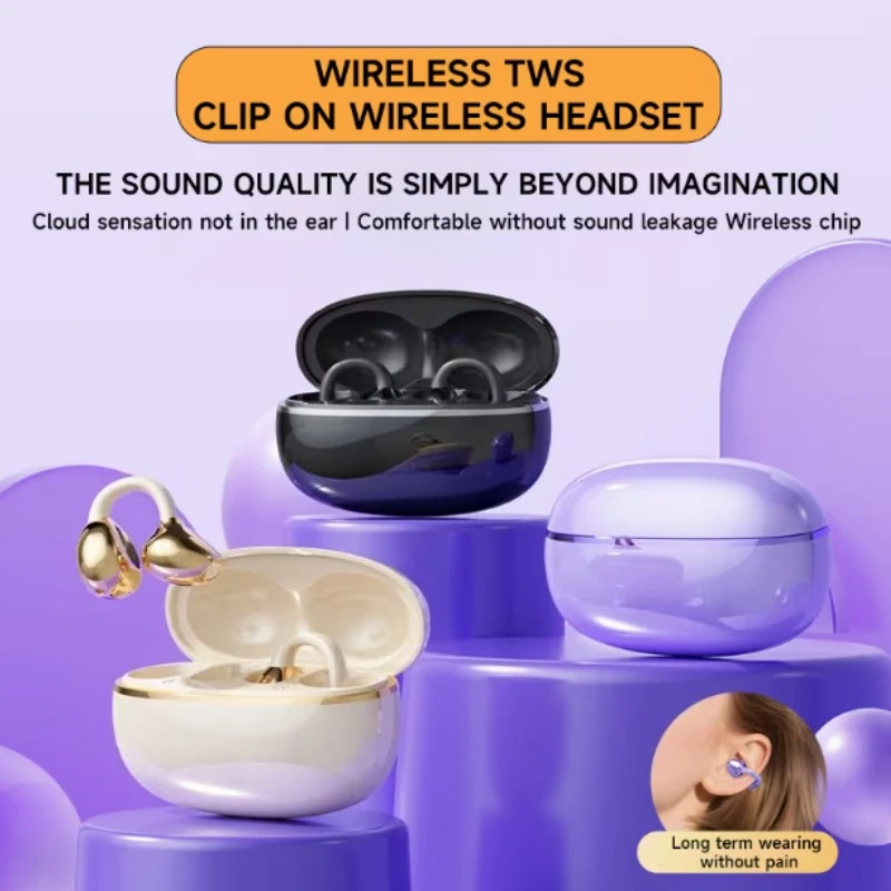 High-fidelity Stereo Air-transmitting Non-in-ear Earbuds, Sports Headphones with Low-latency High-performance Chip, Mus