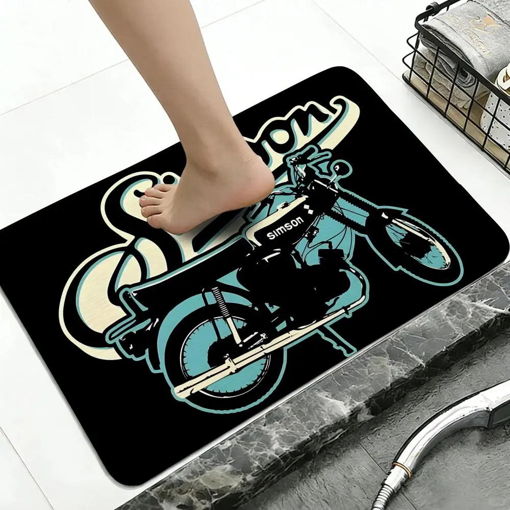 Floor Mat Diatomite Bath Mat, Quick Dry, Absorbent, Multi-Scene Mat Motorcycle S-SIMSON