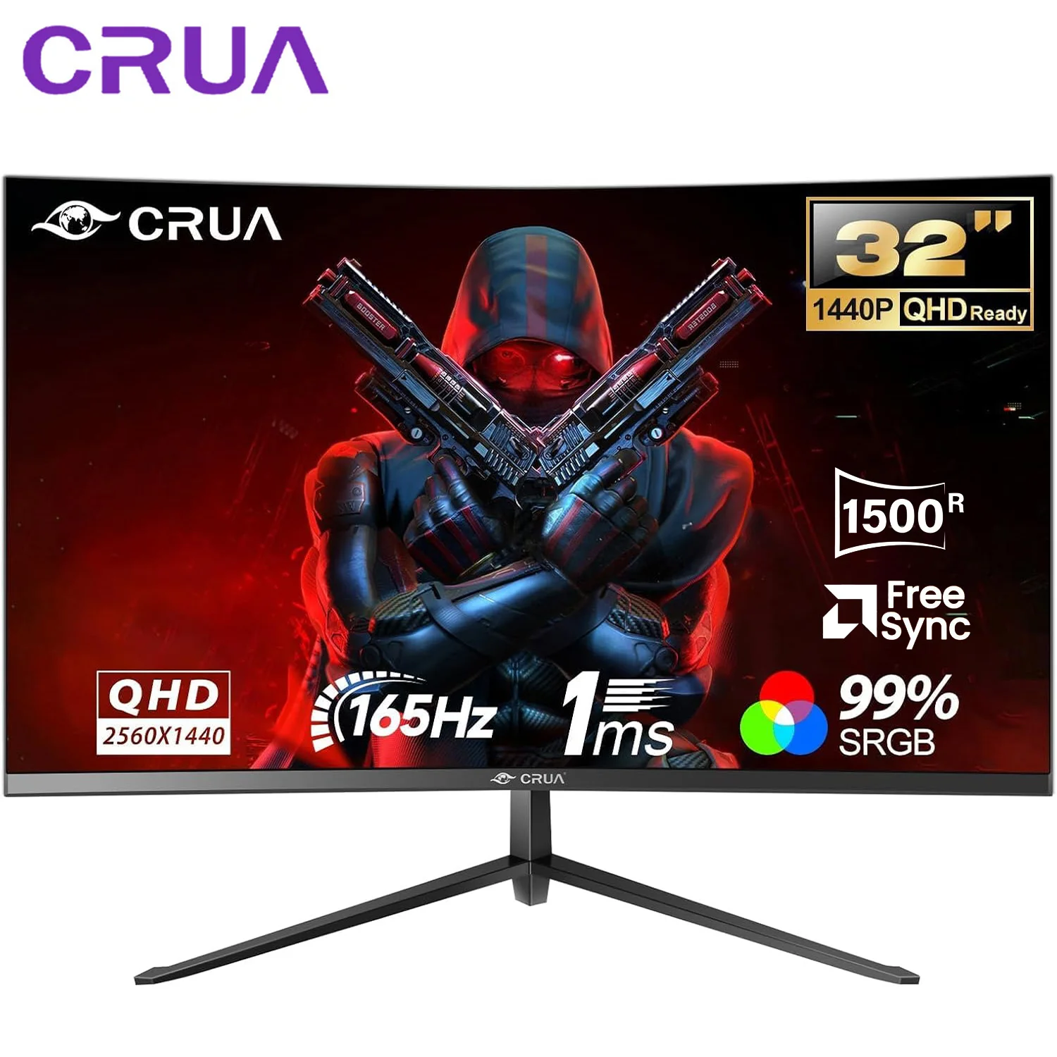 Monitor curvo gaming CRUA 32 pulgadas 165Hz