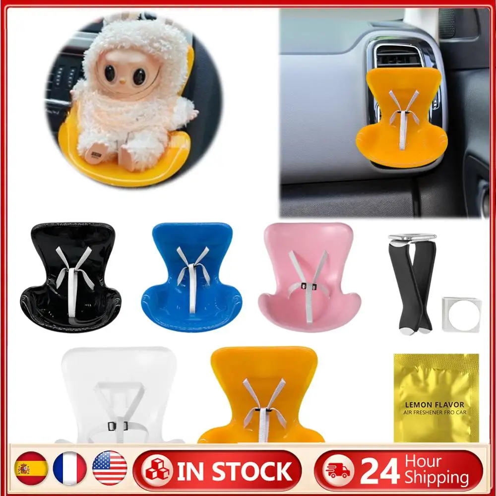 

Cute Doll Car Seat with Belt Plush Doll Seat Car Decor Multi-Function Doll Vent Car Seat for Car Air-Conditioning Vents