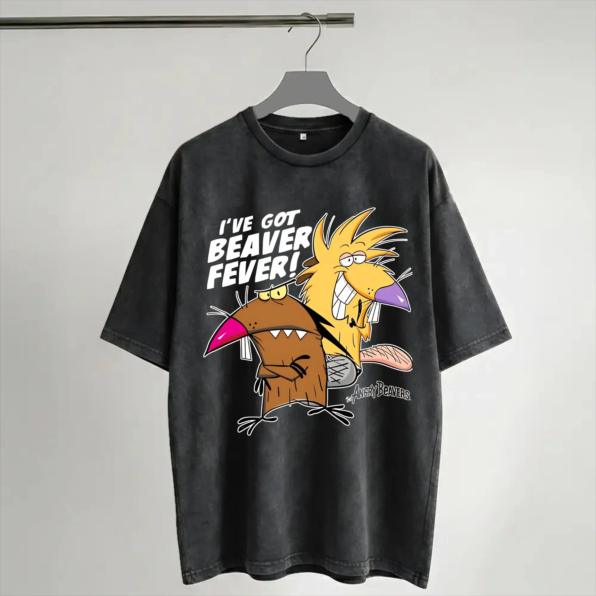Футболка в стиле харадзюку с принтом Angry Beavers Daggett & Norbert Feverish, оригинальная, оверсайз, уличная одежда, с коротким рукавом.