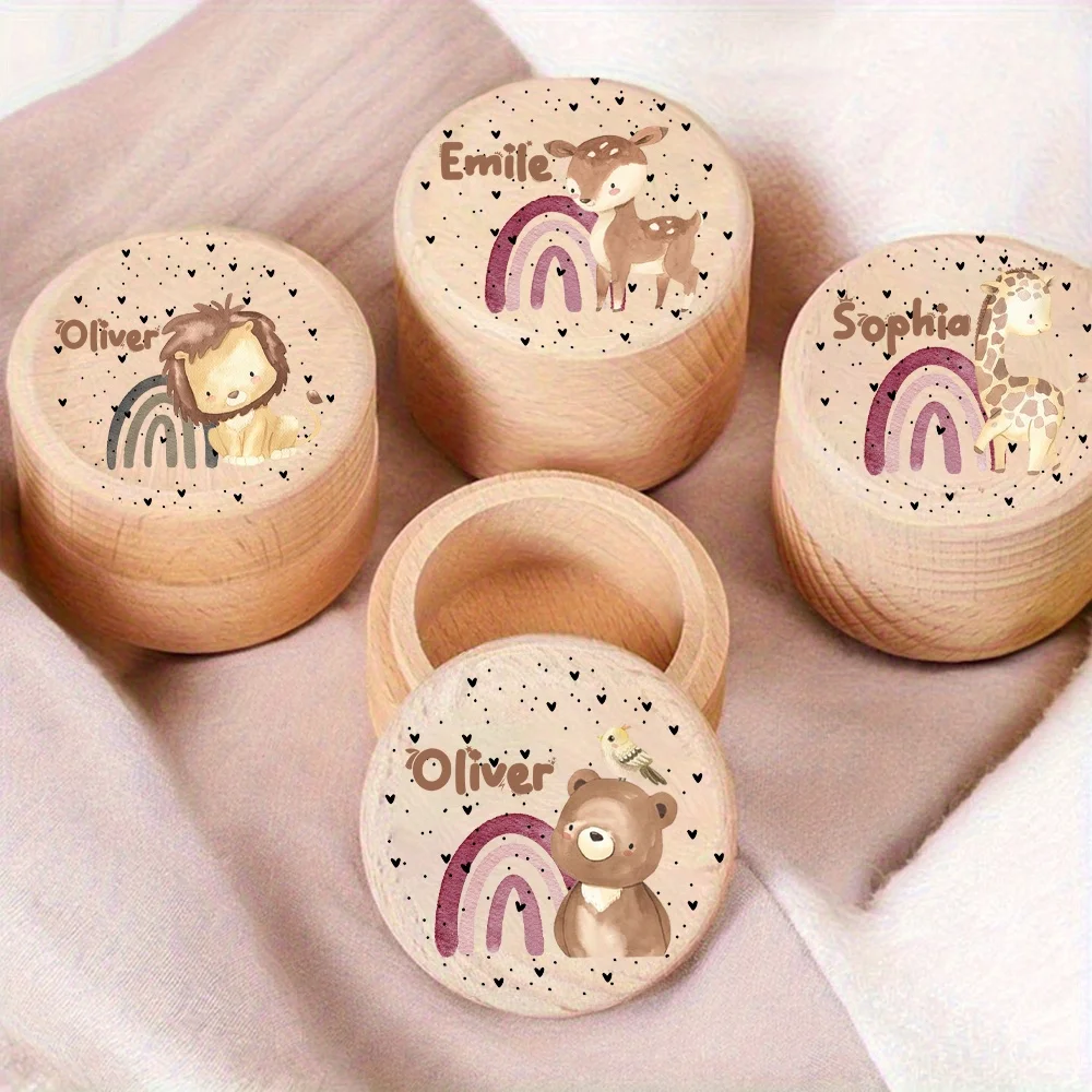 Custom Name Engraved Tooth Fairy Keepsake Box Baby Teeth First Haircut Hair Storage Case Ideal Baptism Holiday Gift for Toddlers