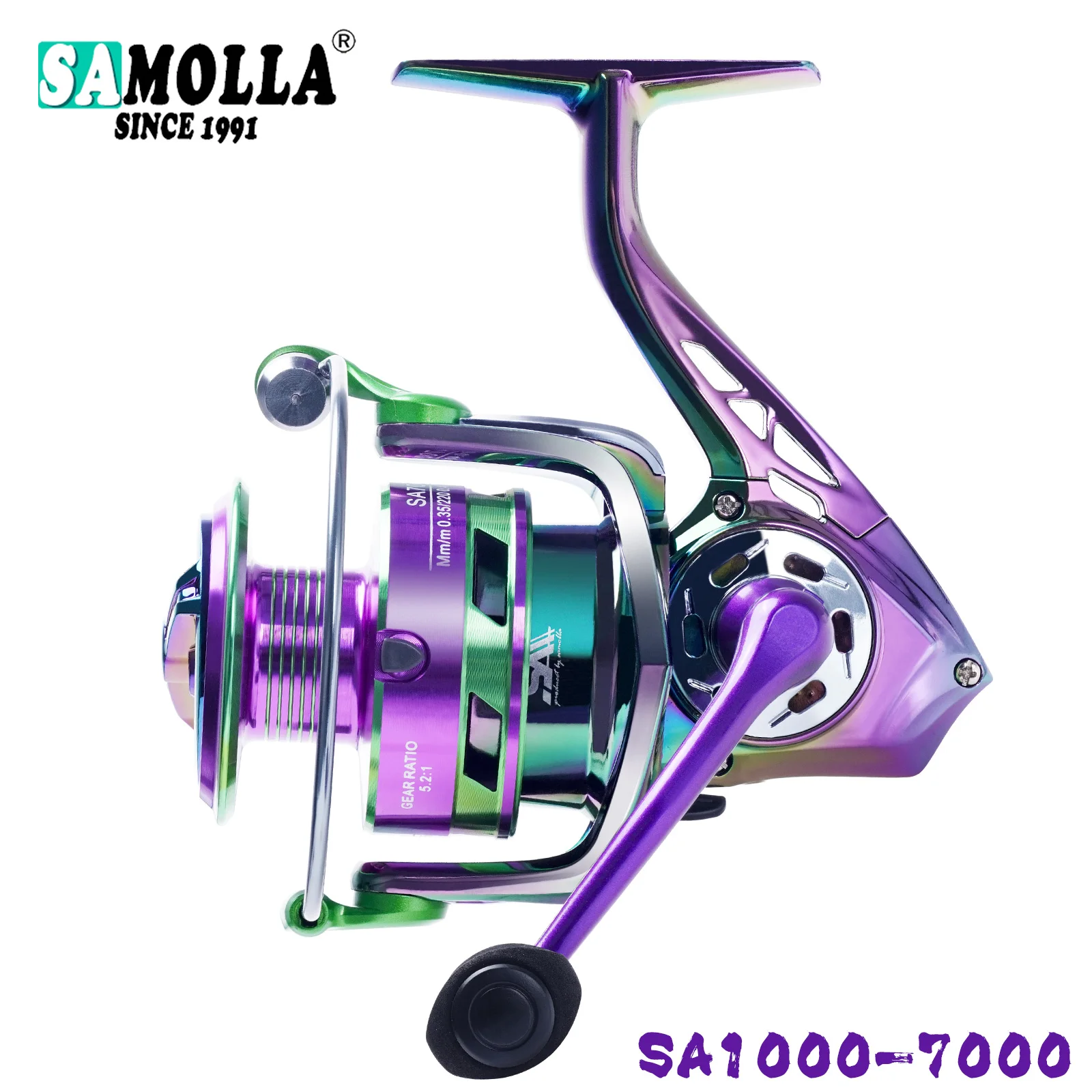 

SAMOLLA New Arrival Saltwater Fishing Reel Spinning 1000-7000 6+1BB 5.2:1 Max Drag 10KG Water-Proof Reels