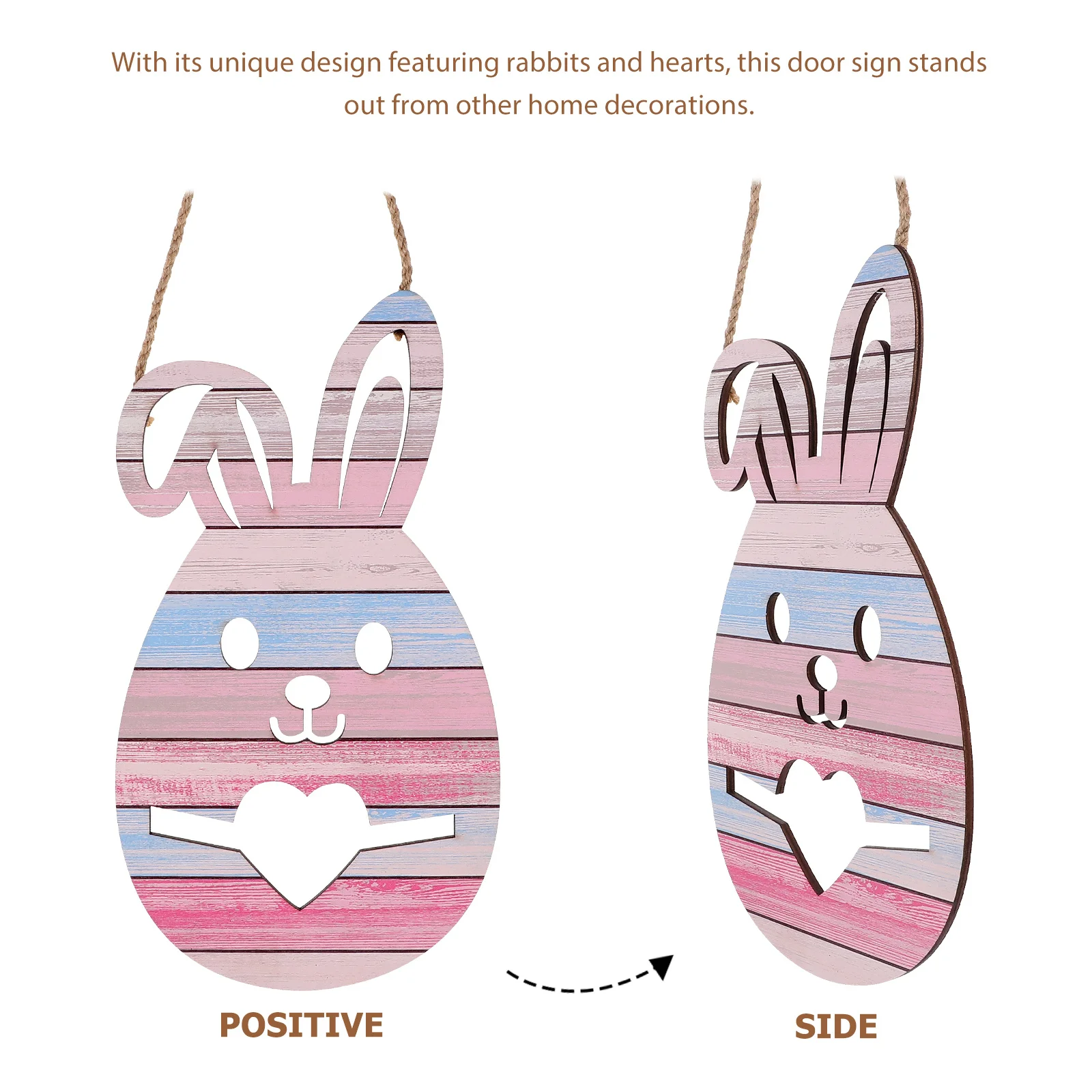 

Wooden Easter Door Sign Unique Design Easter Bunny Decor Hanging Plaque Wall Decor Festival Ornament Sign