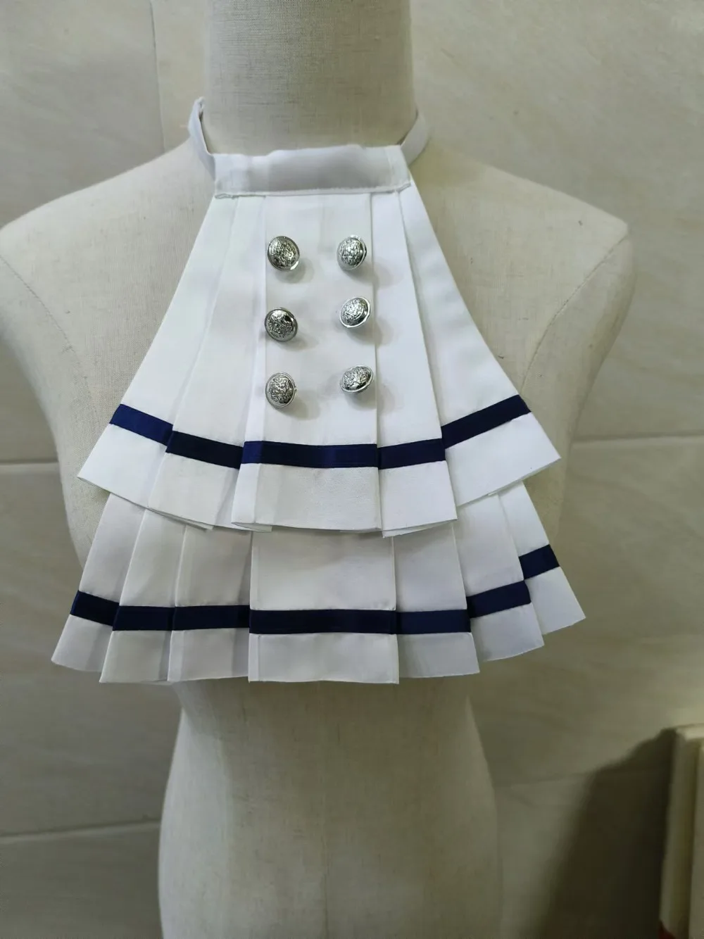 Classic Lolita Navy Jabot Collar Academy Ouji Cosplay Neck Accessories