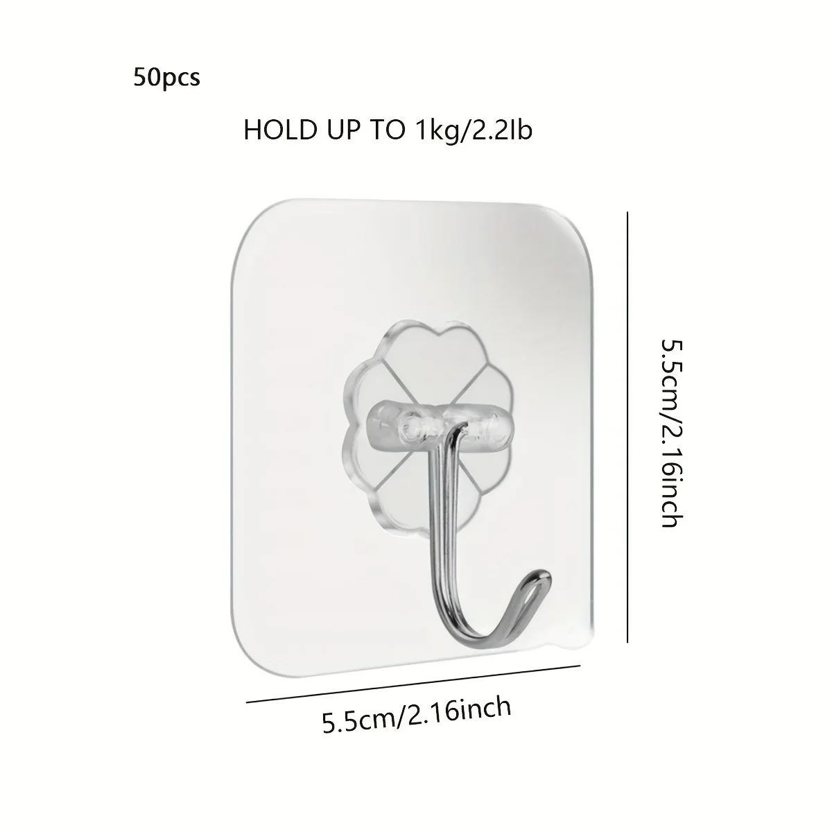 50/100pcs-Door Hook Adhesive Wall Hooks Transparent Anti-skid Traceless Heavy Duty Stick on Hooks Bathroom Kitchen Wall Sticker