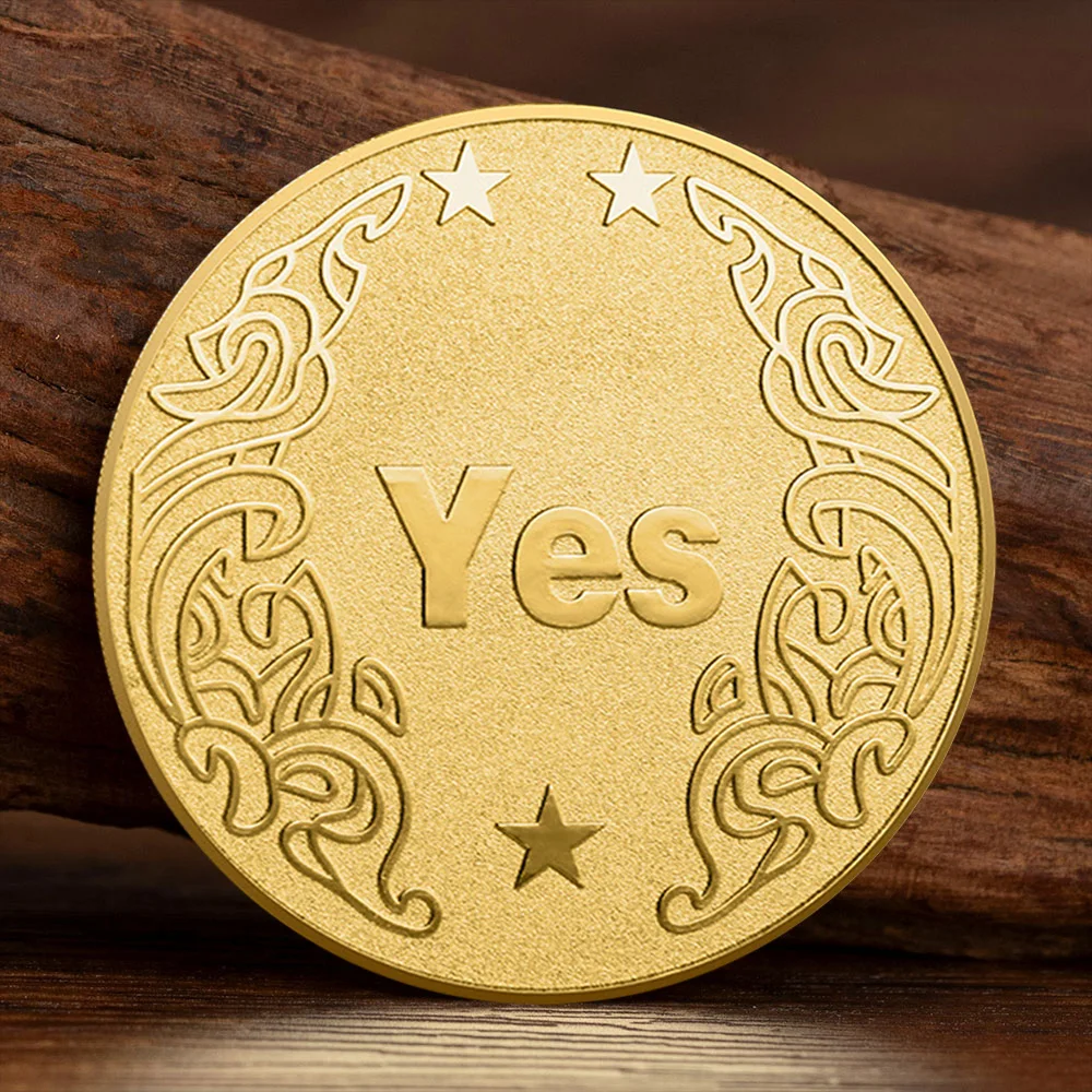 Gold Plated Yes or No Prediction Decision Souvenir Coin Ouija Gothic Collectible Coins Creative Gift