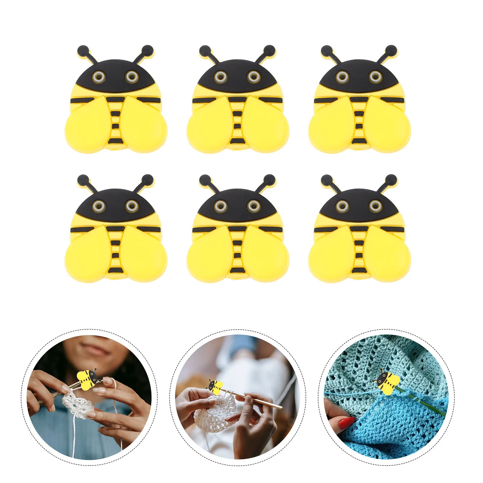 

6pcs Knitting Needle Stoppers Silicone Non-Slip Protectors Soft Light Point Caps Needle End Caps for Crochet DIY Crafts