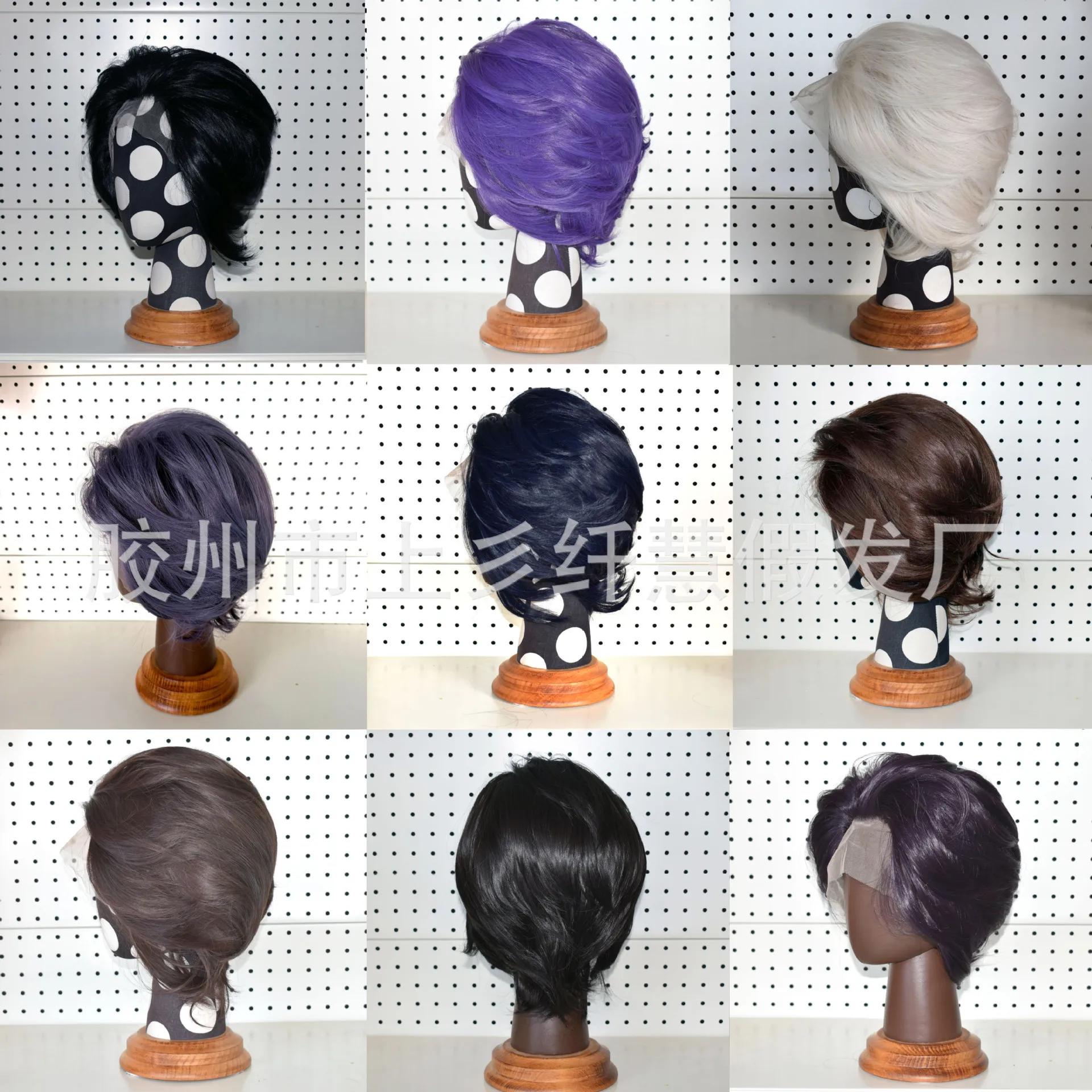 Hand Tied Lace Front Synthetic Short Wig for Boys Universal Round Cap Easy Styling Cosplay Photography Anime Costume Party
