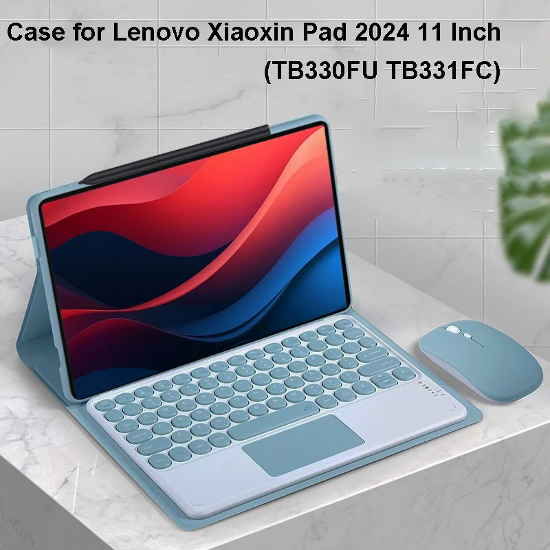 For Lenovo Xiaoxin Pad 2024 11 Inch case, Bluetooth keyboard case for Lenovo Tab M11 11 Inch（TB330FU/TB331FC）