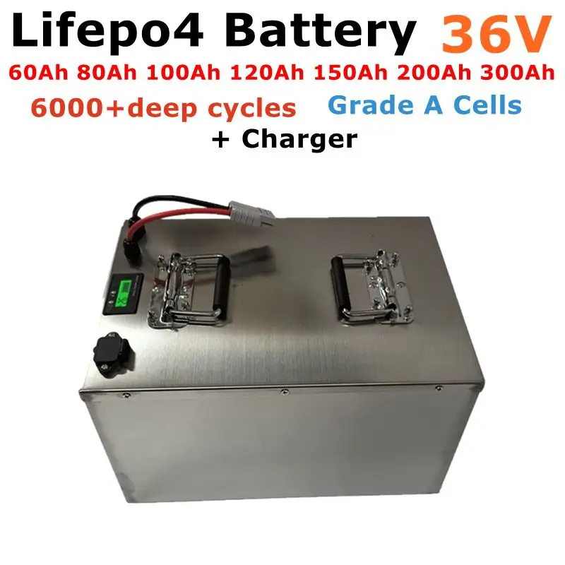 

36V 60AH 80AH 100AH 120AH 150Ah 200AH 300ah LifePo4 Lithium Battery, Golf Cart, Electric Vehicle Tricycle, scooter, RV.+Charger