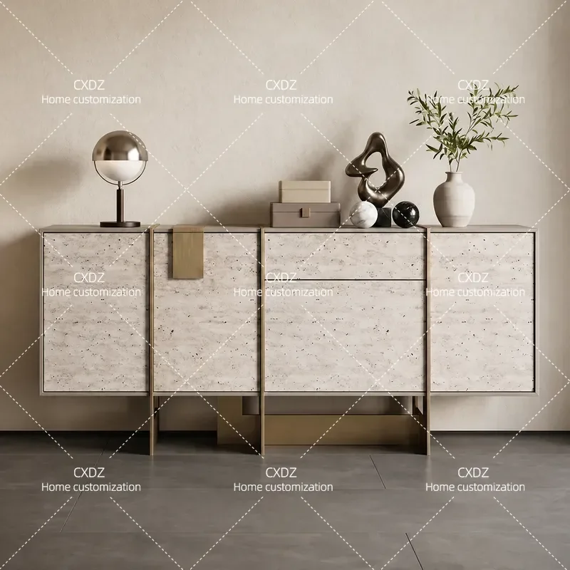 Italian Light Luxury Dining Side Cabinet Simple Minimalist Entry Foyer Porch Cabinet Modern Living Room Storage Unit