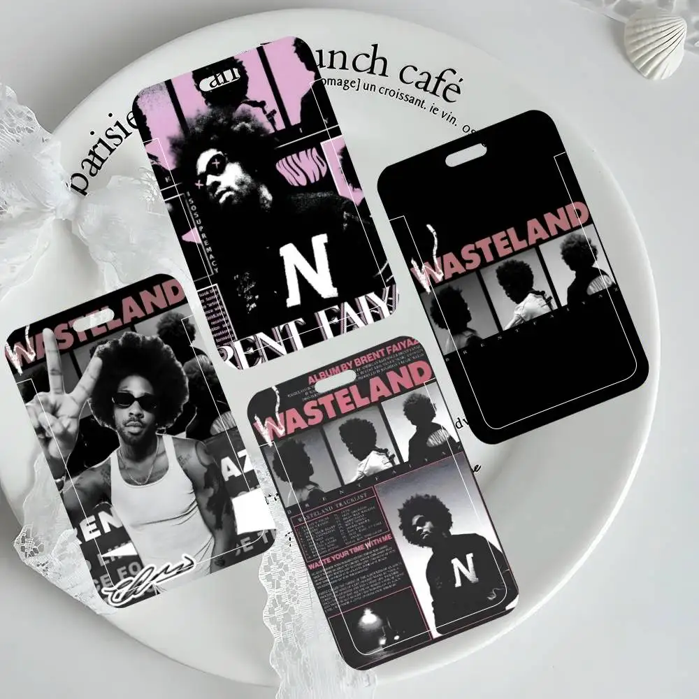 Singer B-Brent Faiyaz ID Card Holder Neck Strap Pendant Door Badge Holder Lanyards Keychain Work Credential Case Gift