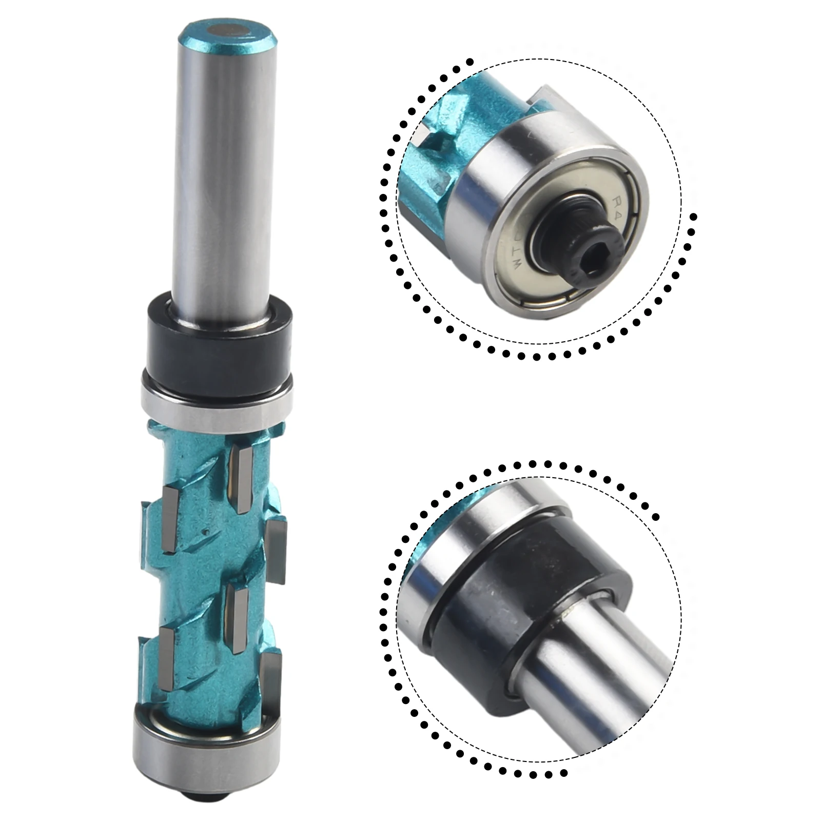 1pcs 12mm 1/2inch Shank Flush Trim Milling Cutter Carbide Spiral Double Bearing Router Bit For Wood Trimming Tools Accessories