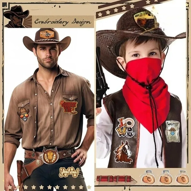 Western Regions Horse Pentium Embroidery Cloth Sticker Western Denim Decorative Patch Guitar Double Gun Embroidery Label
