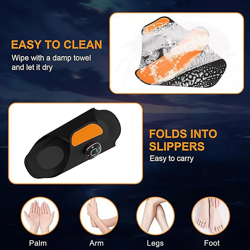 EMS Foot Massager Pad Electric Foot Spa Machine, Muscle Stimulation Relaxation Tool, Circulation Booster, Portable Feet Massager