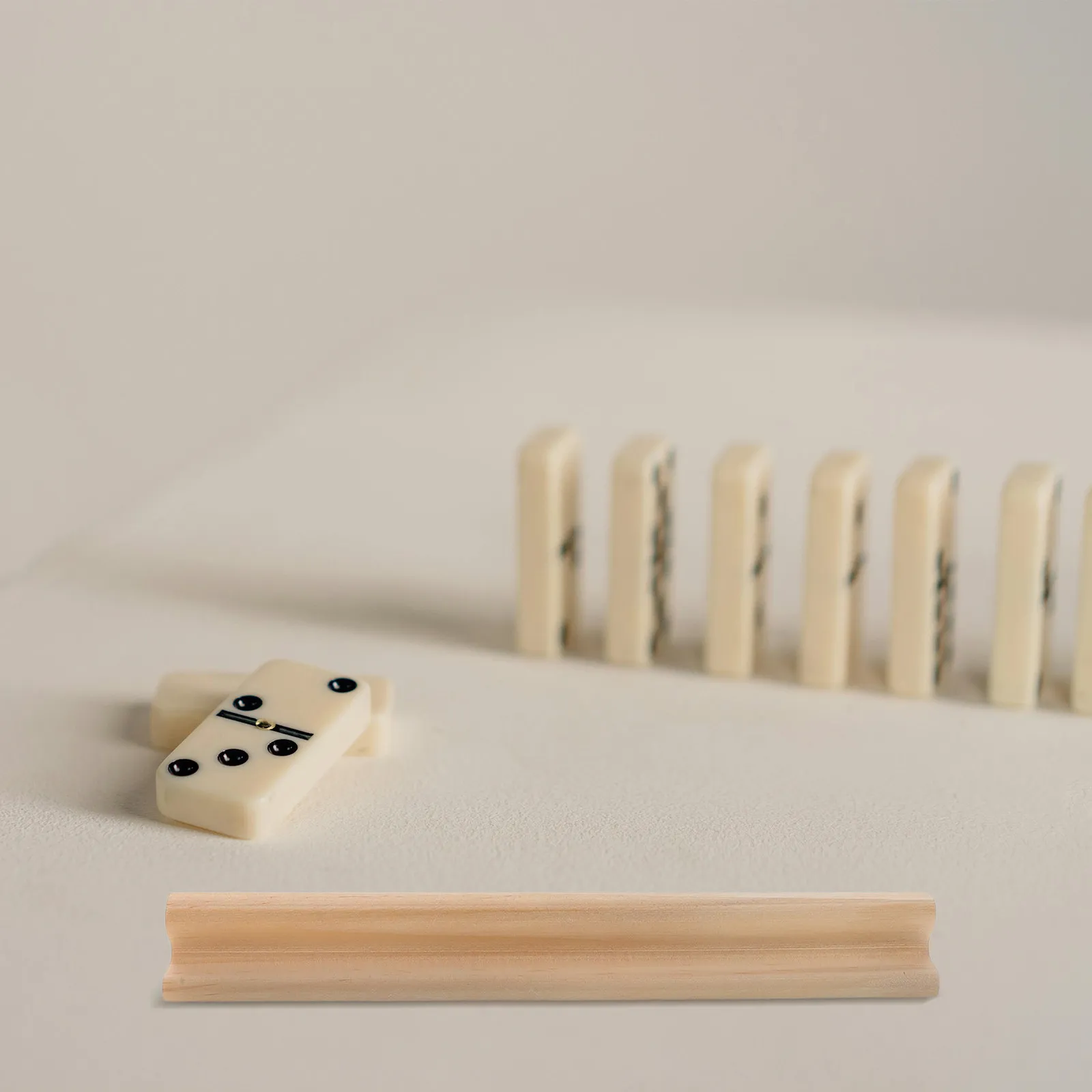 7.4 Inch Wooden Game Racks Domino Trays Letter Block Holders Elegant Stand for Home Decor and Family Fun Wooden Domino Racks