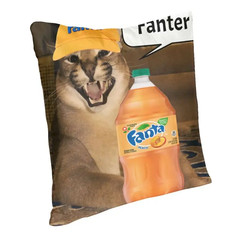 Fanter-funda de cojín grande de gato Floppa, 45x45, decoración con estampado divertido, almohada para sala de estar, dos lados