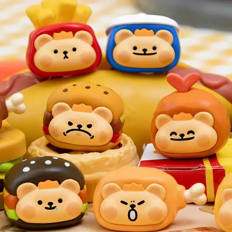 

Подлинная серия Bear Happy Meal Candy, слепая сумка, слепая коробка, милая кукла ручной работы, украшения для куклы вокруг нового кавайного праздничного подарка